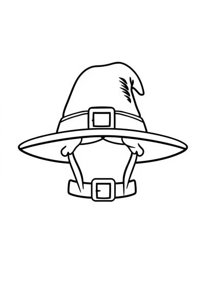 Vintage Pilgrim Hat Coloring Page