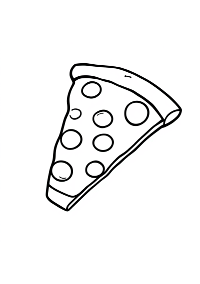 Vintage Pizza Slice Coloring Page