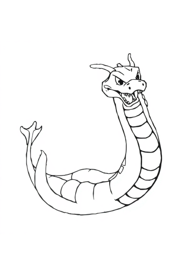 Vintage Sea Serpent Coloring Page