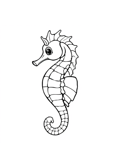 Vintage Seahorse Coloring Page