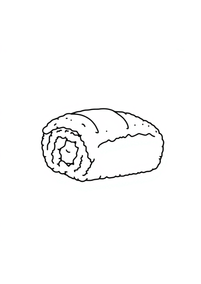 Vintage Sushi Roll Coloring Page
