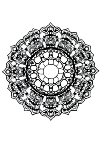 Vintage Tibetan Mandala Coloring Page