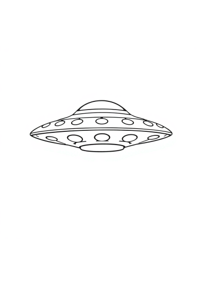 Vintage Ufo Flying Saucer Coloring Page