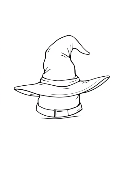 Vintage Witch Hat Coloring Page