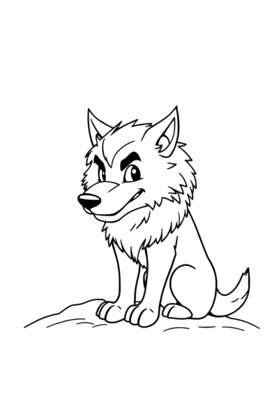 Werewolf In Winter Coloring Page