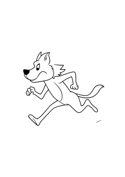 Wild Athlete Running Coloring Page