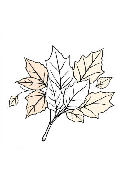 Printable Wild Autumn Leaves Coloring Page