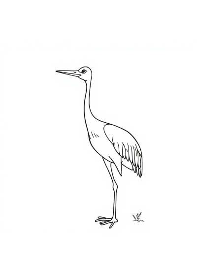 Wild Crane Lifting Coloring Page