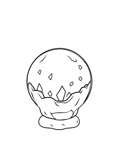 Wild Crystal Ball Coloring Page
