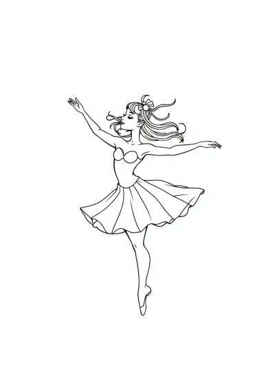 Printable Wild Dancer Ballet Coloring Page