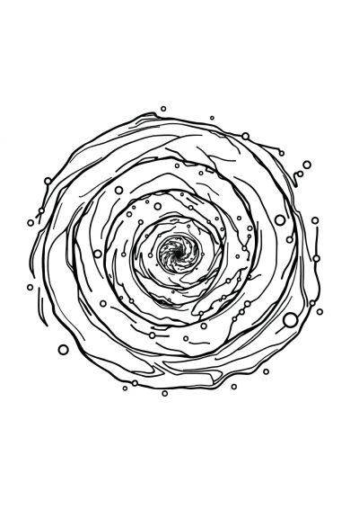 Wild Galaxy Spiral Coloring Page