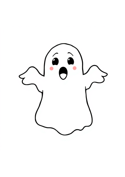 Wild Ghost Friendly Coloring Page