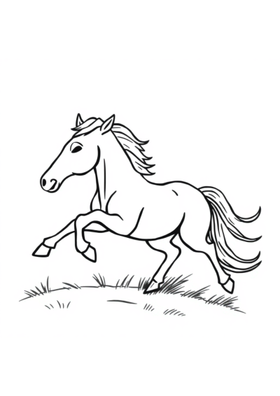 Wild Horse Running Coloring Page