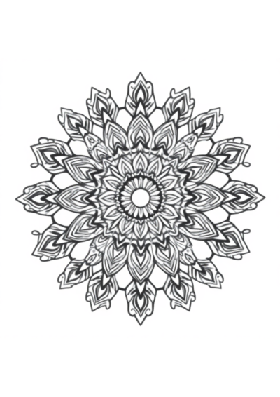Wild Indian Style Mandala Coloring Page
