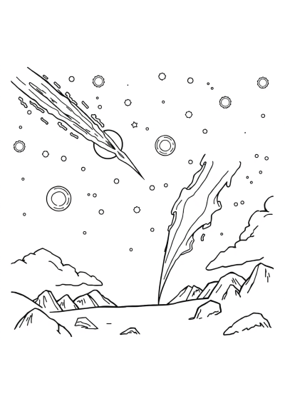 Wild Meteor Shower Coloring Page