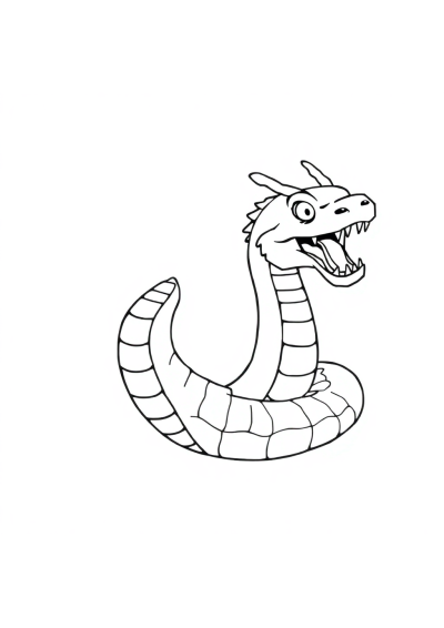 Wild Sea Serpent Coloring Page