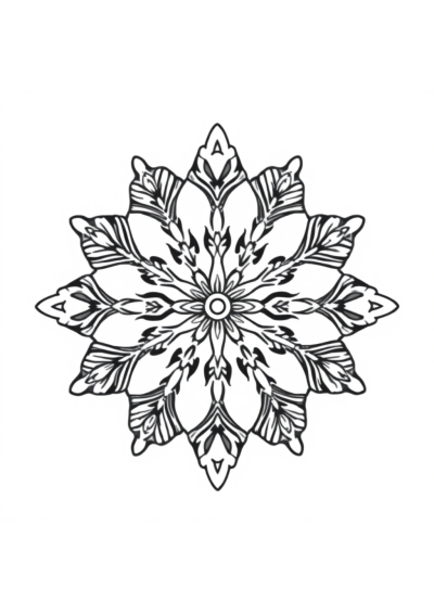 Wild Snowflake Mandala Coloring Page