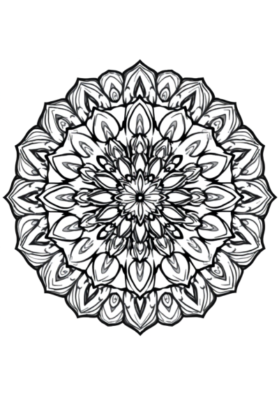Wild Symmetrical Mandala Pattern Coloring Page