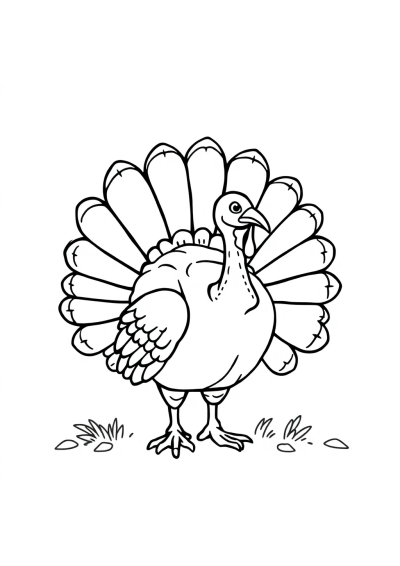 Wild Thanksgiving Turkey Coloring Page