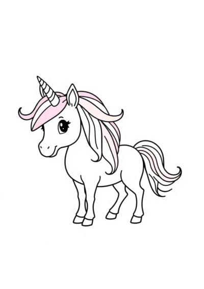 Wild Unicorn With Rainbow Mane Coloring Page