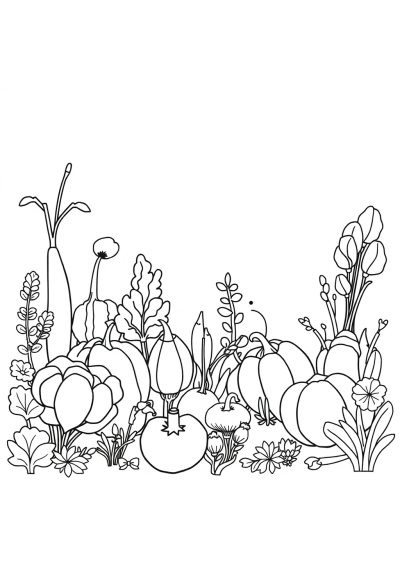Wild Vegetable Garden Coloring Page