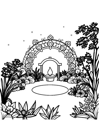 Zen Garden Mandala At Night Coloring Page