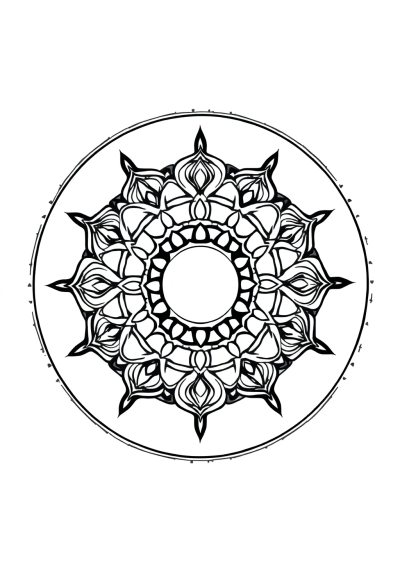 Zen Garden Mandala In Space Coloring Page