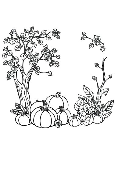 Zentangle Style Autumn Harvest Coloring Page