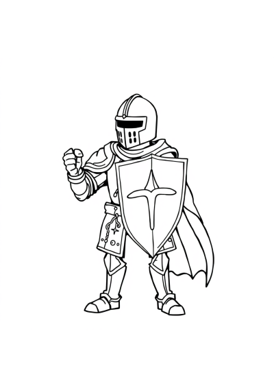 Zentangle Style Knight In Armor Coloring Page