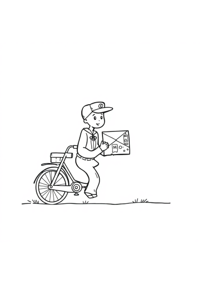 Zentangle Style Mail Carrier Coloring Page