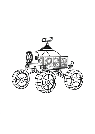 Printable Zentangle Style Mars Rover Coloring Page