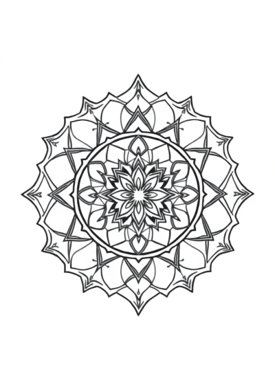 Zentangle Style Sacred Geometry Mandala Coloring Page