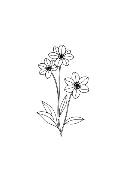 Zentangle Style Spring Blossoms Coloring Page