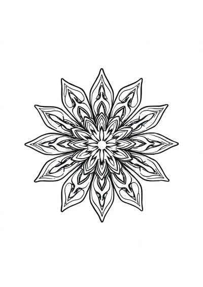 Zentangle Style Star Mandala Coloring Page
