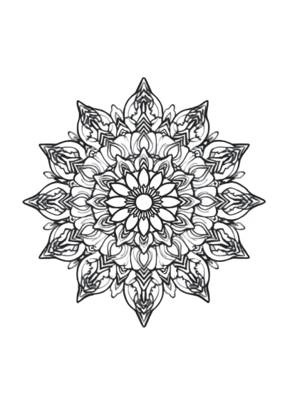 Zentangle Style Zen Garden Mandala Coloring Page